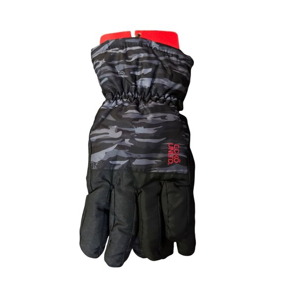 Ecko Unltd Winter Gloves Mens L NEW Black Gray Insulated Ski Snow Cold Weather - Picture 1 of 13